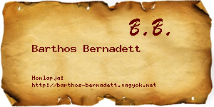 Barthos Bernadett névjegykártya