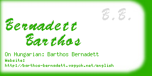 bernadett barthos business card